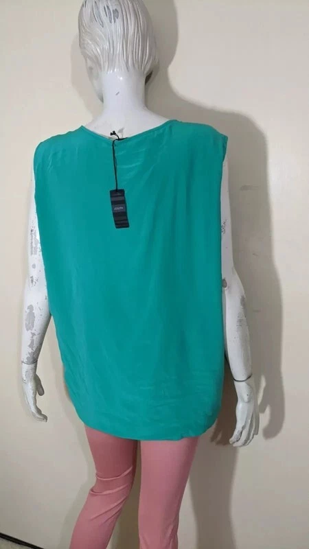 Joseph Taille 38 NEuf Superbe haut doublé vert en soie tunique blouse - Photo 3/4