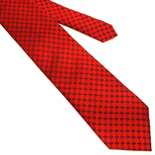 Jos A Bank Luxury Tie Red Geometric Pattern Printed Silk Necktie 59" x 3.5" - Picture 4 of 8