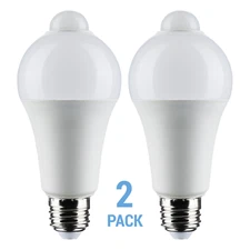 2 Pack Motion Sensor Light Bulb LED 12W 75W Equivalent A19 E26 3000K Soft White