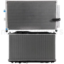 Aluminum Radiator & Condenser Cooling Kit For 2006-2010 Honda Civic Acura CSX
