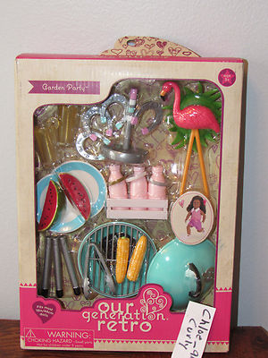 American Our Generation Garden Party Lemonade Kitchen RV Food 18/" Girl Doll set