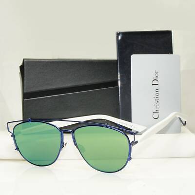 Authentic Dior Womens Sunglasses Flat Green Blue White 