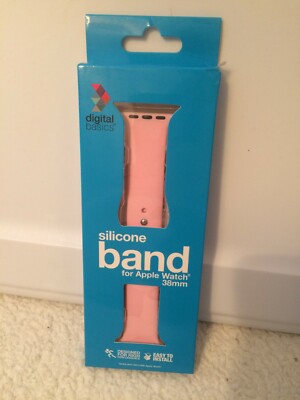 Digital Basics Silicone Band For Apple Watch 38mm Pink Comfortable Easy Install