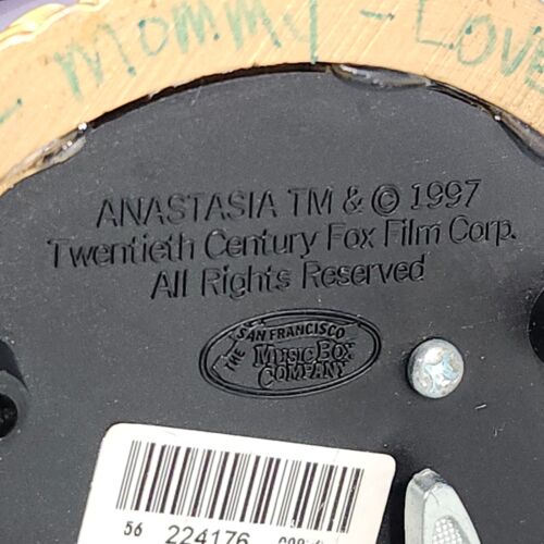 Anastasia Snow Globe Once Upon A dicembre 1997 Jewel Top San Francisco Music Box - Foto 10 di 10
