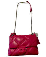 Betsey Johnson Xoharper Quilted Crossbody Handbag Fuschia Pink new