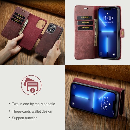 DG.MING For iPhone 14 Pro Max/14Plus/14 Pro Case Leather Detachable Wallet Cover - 第 9/77 張圖片