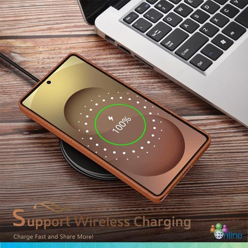 Litchi MagSafe For Samsung A06 A16 S24 S25 Ultra Magnetic Leather Case Cover - Zdjęcie 7 z 10