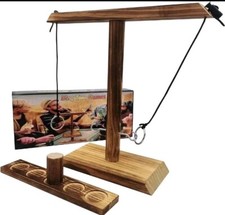 Ring Toss Hook Game for Kids and Adults Wooden, Portable, Drinking, Party Game