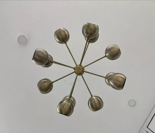 Chandelier 12 Arms Stilnovo Modern Lamp Mid Century Fixture Italian Light Decor - Picture 5 of 9