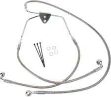 Drag Specialties Extended Stainless Steel Front Brake Line Kit 1741-2628