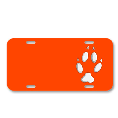 Paw Footprint Animal Foot Trace On License Plate Car Front Add Names