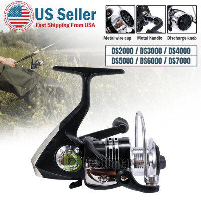 5.5:1 High Speed Saltwater Metal Spinning Fishing Reel Heavy Duty Sea Fish Reels
