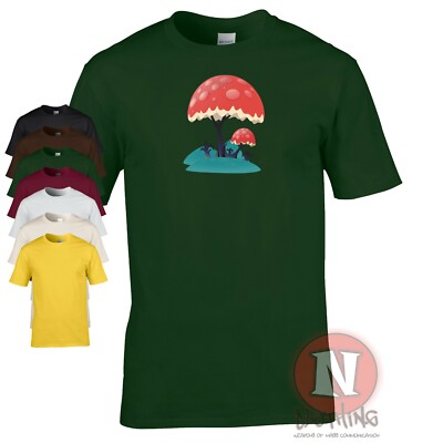 Mushroom Tree T-Shirt Japanese Asian Anime Kawaii Cute Graphic Tee