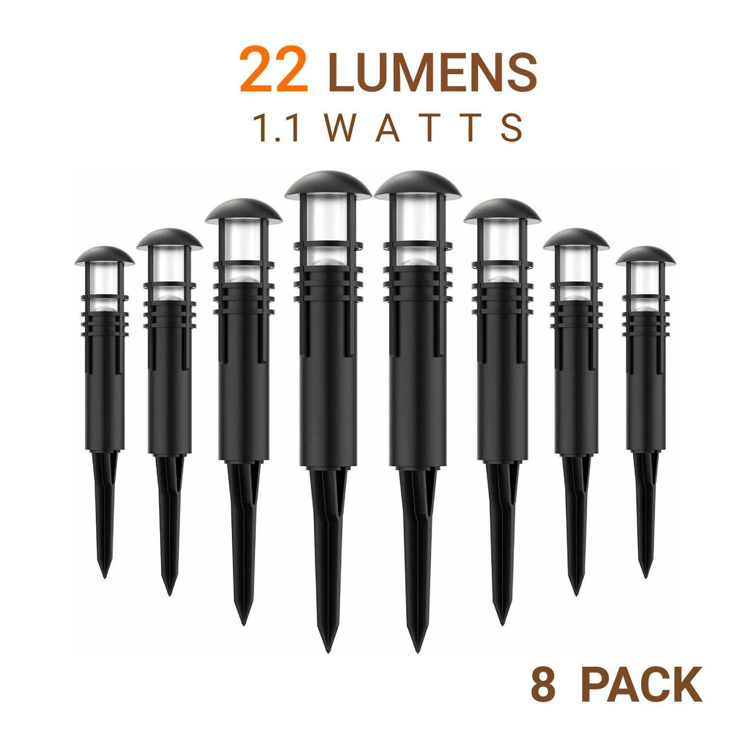 Low Voltage 22 Lumen LED Pathway Light for Garden Landscape Decor 8 Pack