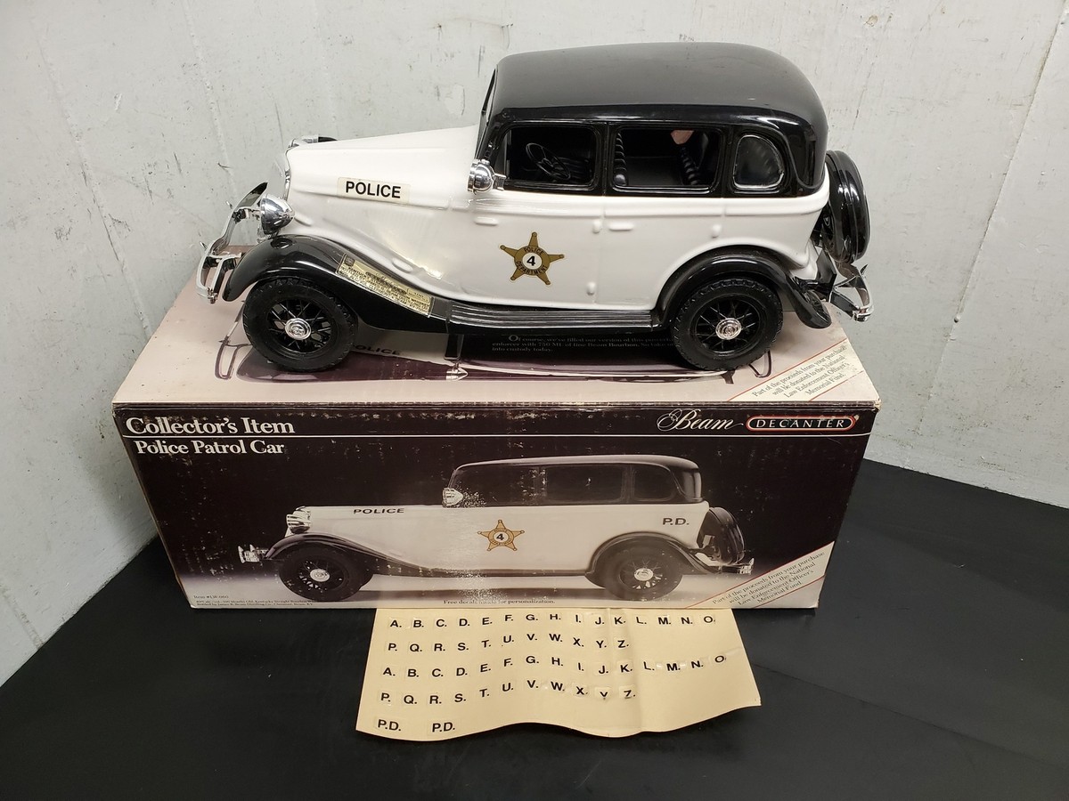 ジムビーム　policeボトル Vtg Jim Beam White Police Patrol Car Decanter EMPTY Orig Box