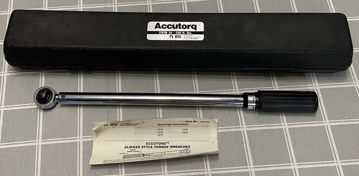 OTC 7378 Accutorq Clikker Style Torque Wrench 1 2 Drive 30 250 ft lbs