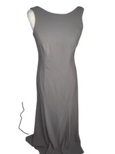 New Dessy Collection Bridesmaid Dress Crepe Charcoal Gray Sz 4. Full Length