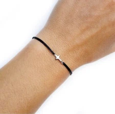 Cross Charm Bracelet Sideways Cross String Bracelet Christian Religious Bracelet