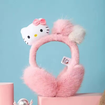 Hello Kitty Earmuffs Plush Winter Warm Sanrio Cute Gift Kawaii Kids