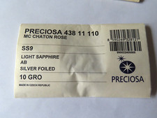 Full pack 1440 Preciosa Flatbacks in 9ss Light Sapphire AB /foiled.