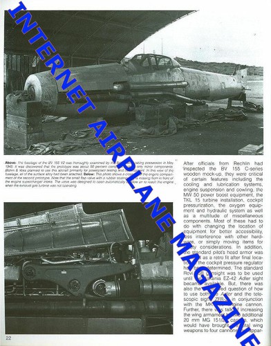 MONOGRAM CLOSE-UP 20 BLOHM & VOSS Bv155 WW2 GERMAN HIGH-ALTITUDE FIGHTER DB603 - Picture 3 of 4