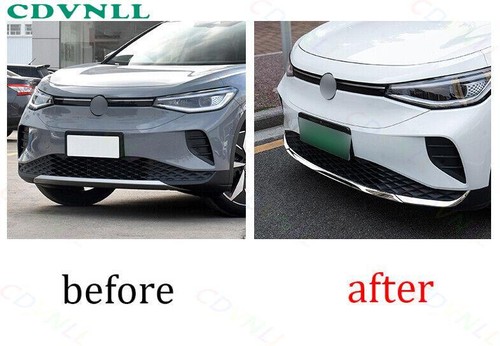 For Volkswagen ID.4 21-23 Silver Steels Front Bumper Lip Spoiler Bodykit Strip - Picture 3 of 8