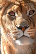 Lion Face Close Up Majestic Feline Wild Animal Portrait Poster Repro FREE S/H