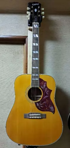 Epiphone Hummingbird Master Build Natural Acoustic Guitar Used From Japan