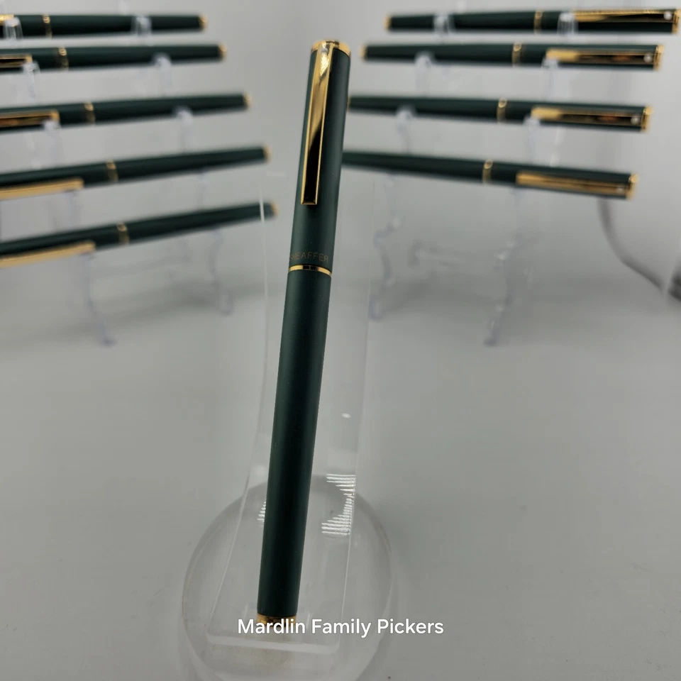 Lote de 10 bolígrafos Sheaffer 264 con adornos dorados verdes mate vintage NOS bolígrafos Foto 2 de 4
