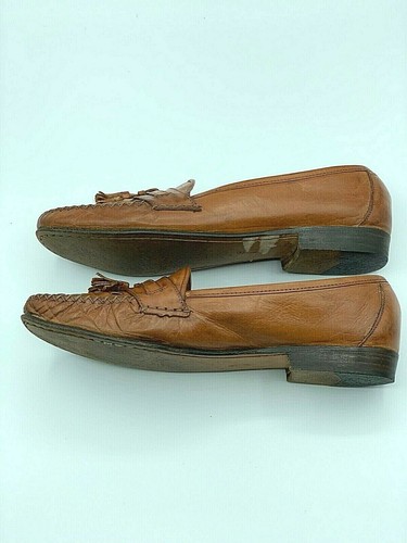 Cole Haan Womens Sz 8 AA Leather Woven Loafers With Tassels Made In Italy - Picture 3 of 7
