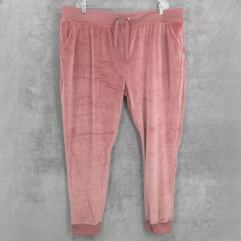 Conjunto de dos piezas de traje de chándal de terciopelo triturado marca blanca 3XL rosa suave acogedor Y2K de moda Foto 4 de 4