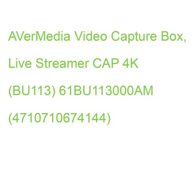 AVerMedia Video Capture Box, Live Streamer CAP 4K (BU113) 61BU113000AM (47107106