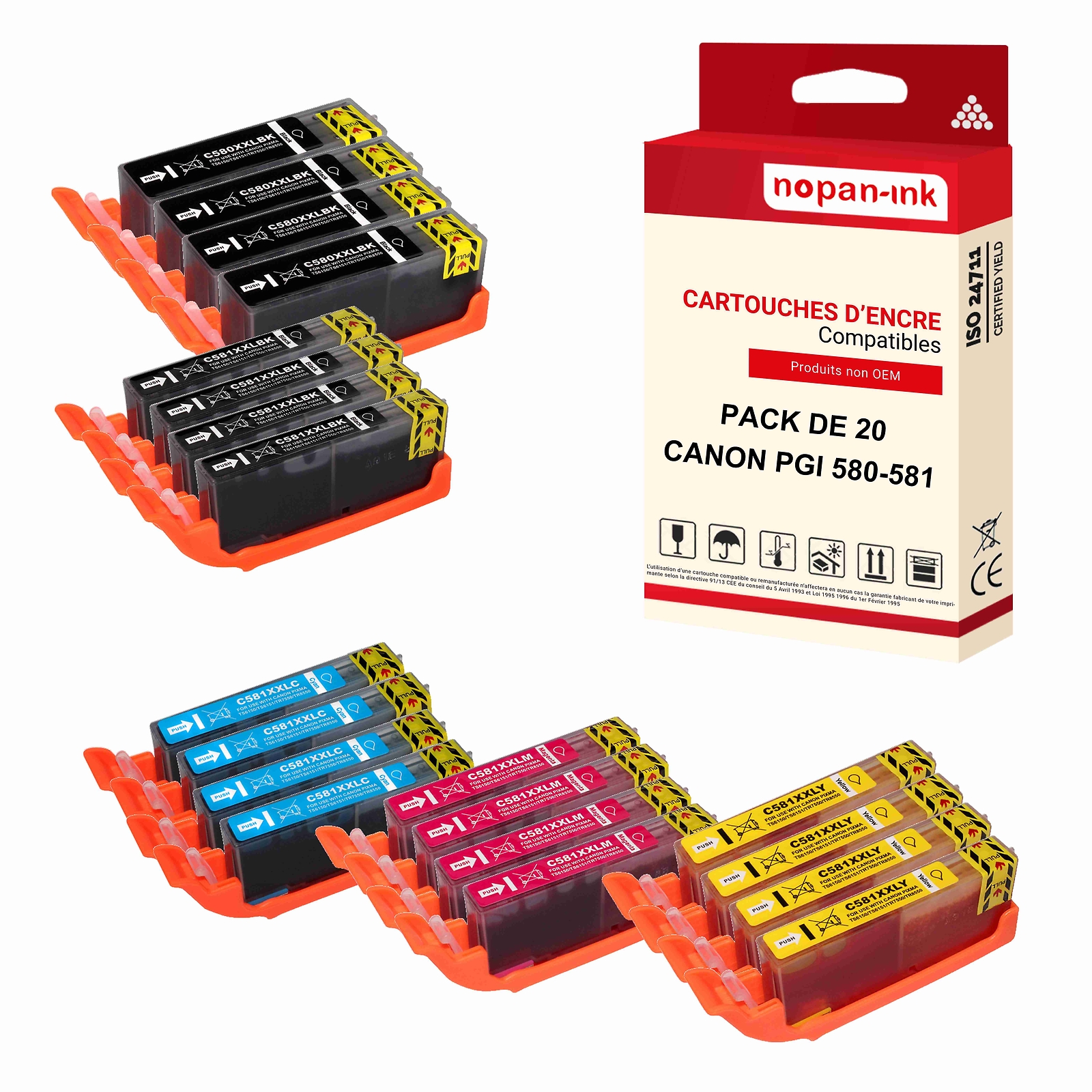 Cartouches PGI 580XL CLI 581XL idéales pour les devoirs et photos de famille