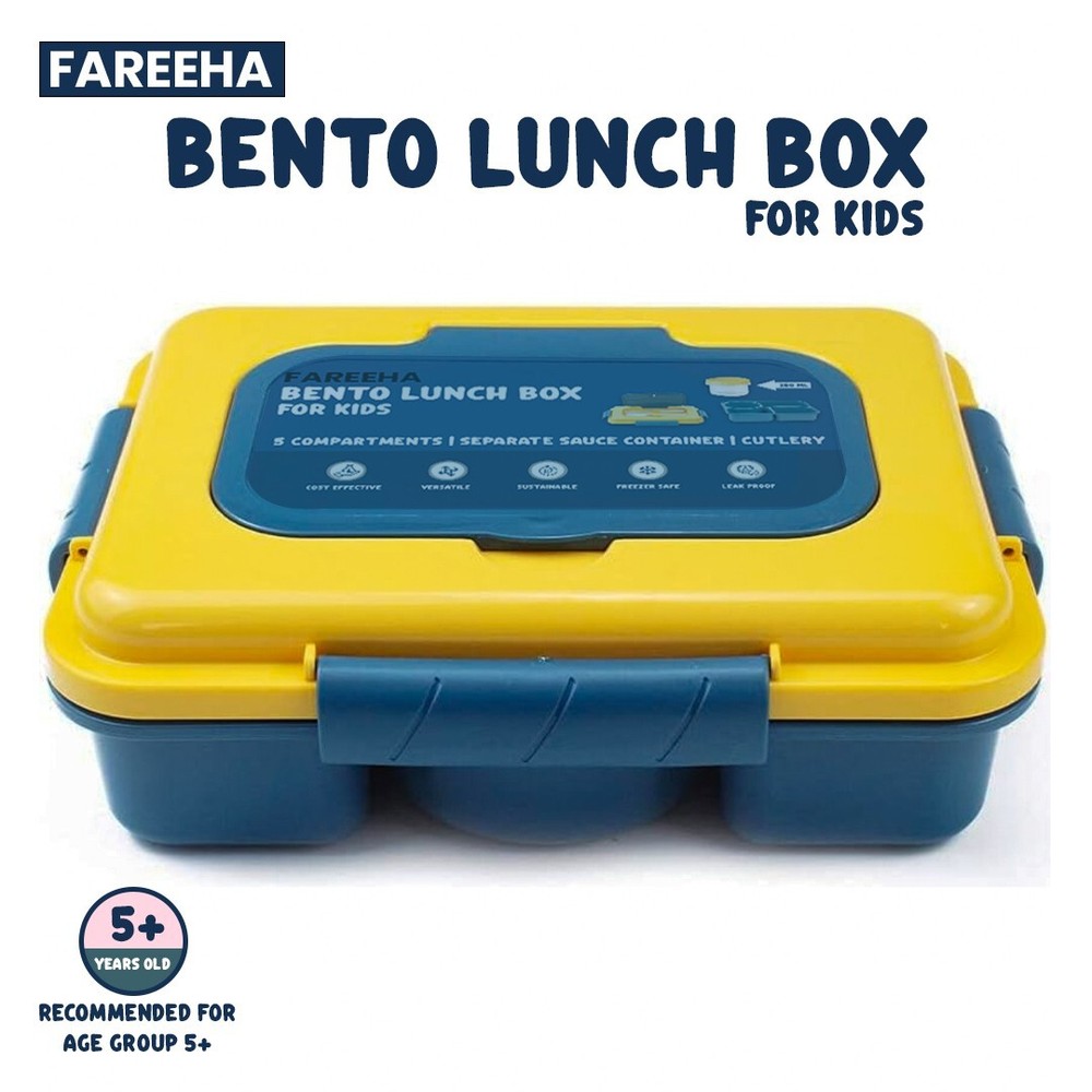 FAREEHA Leak-Proof Bento Box with Spoon Fork and Phone Holder for Lunch