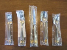 Yamazaki ESSENCE Stainless Gold Accent Flatware ~ Choose ~ Two Pack of Each ~New