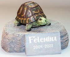 Turtle Urn Pet Ashes Memorial Stone Statue Tortoise Unique Grave Decor Tribute
