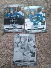 2019-20 UD MVP Hockey Zack MacEwen One Of One Black Printing Plate. Plus 2...