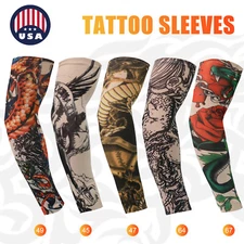 Tattoo Cooling Arm Sleeves Cover Sports Outdoor UV Sun Protection For Men Women