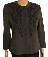 Chaqueta Blazer FOUKS Paris para Henry Miller Gris Lana Cachemira Talla M (40 Francia)