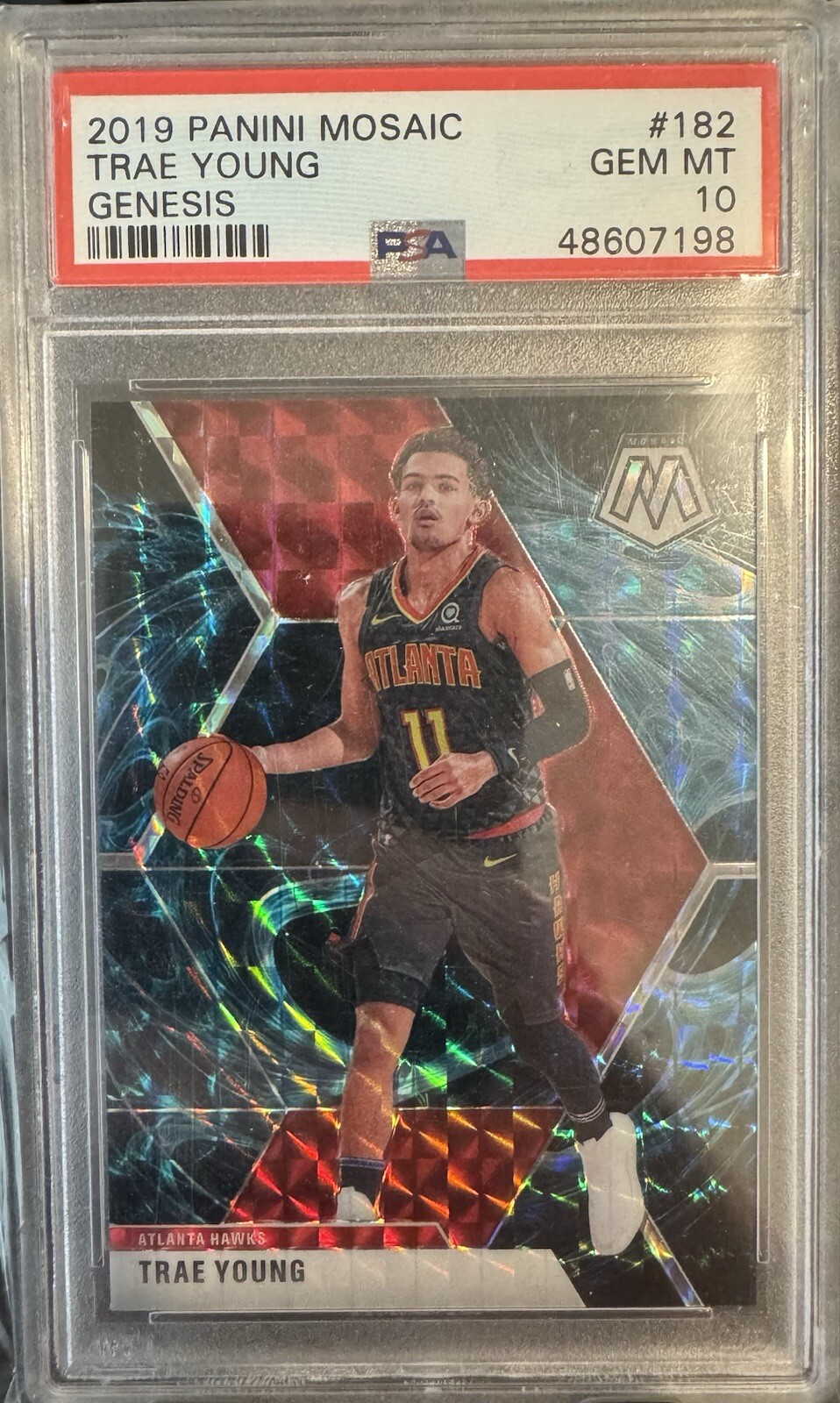 2019 Mosaic #182 GENESIS Trae Young 2nd Year PSA 10 Gem Mint Hawks Pop 52!! obo