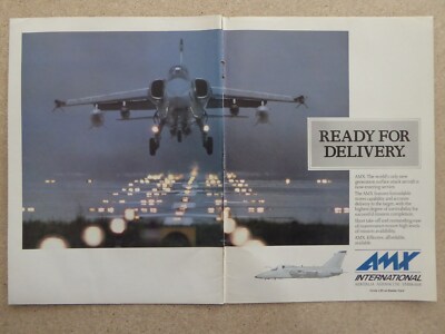 7/1988 PUB EMBRAER AERITALIA AERMACCHI AMX KAMPFFLUGZEUG ORIGINAL ANZEIGE