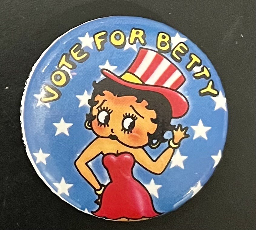 Vintage 1980 Vote for Betty Boop Button Pin King Features Lisa Frank Tucson AZ