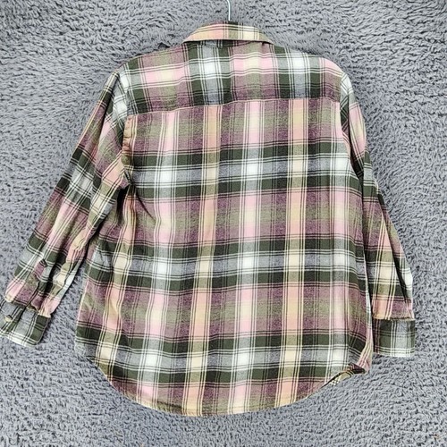 Old Navy Shirt Womens Medium Green Plaid Long Sleeve The Boyfriend *GUC* - Picture 6 of 7