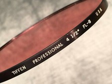 "FLB" FILTER 4  1/2" ROUND GLASS, TIFFEN PROFESSIONAL for FLORESCENT LIGHT 4.5"