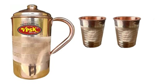 India House Kupferflasche 1000 Ml – Gehämmerte Flasche Mit 2 Gläsern & Strohhalmen, Chakra-Design
