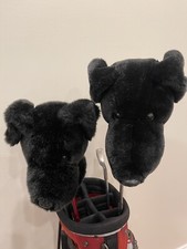 Set of Daphnes Dog Black Driver 3 wood Headcovers