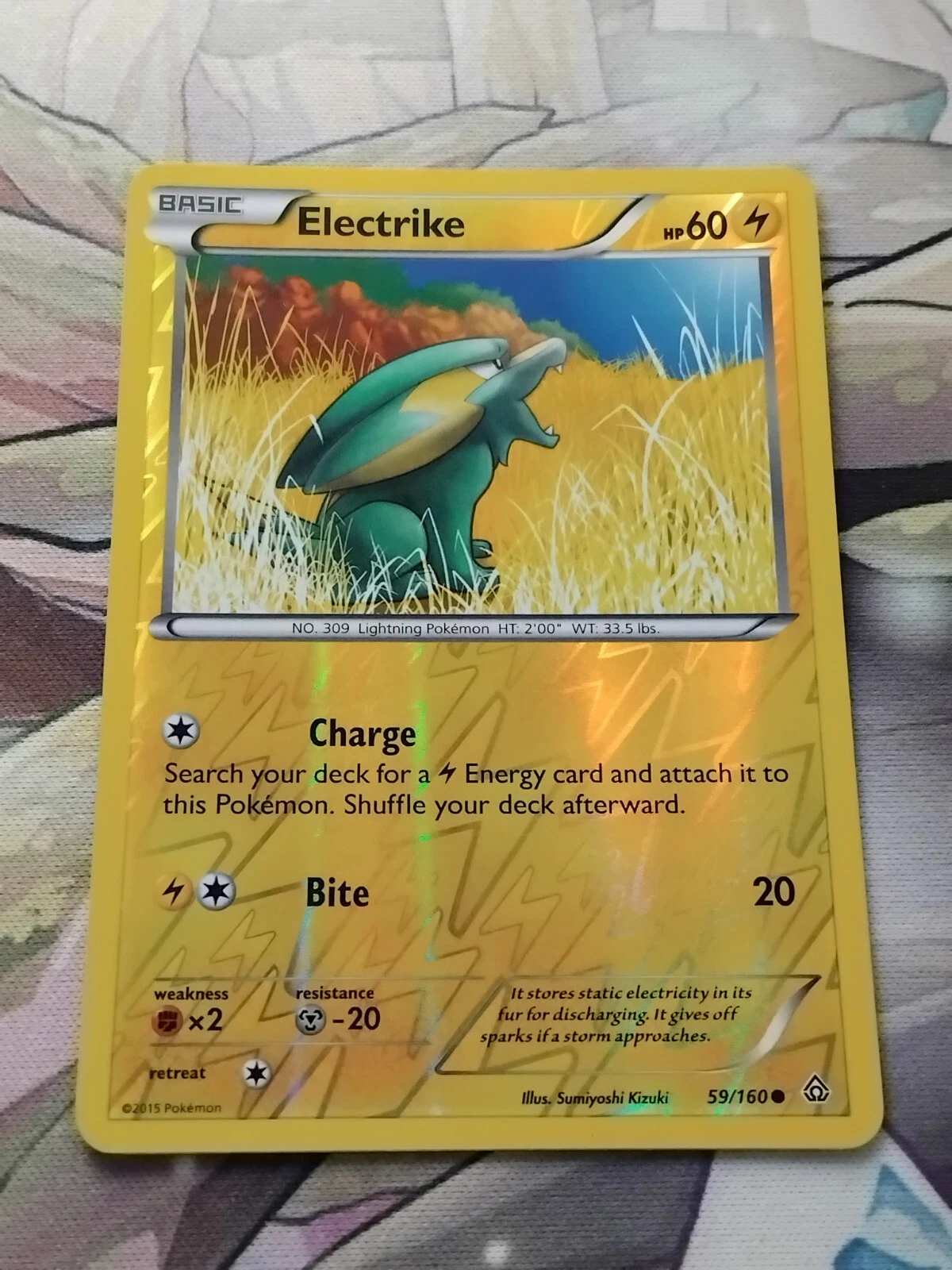 Electrike 59/160 Primal Clash Reverse Holo LP Pokemon Card