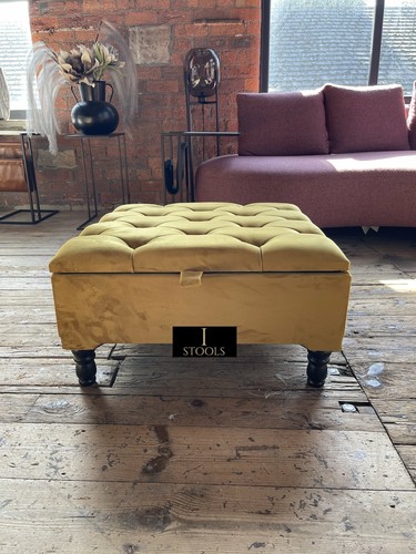 Handmade Square Footstool Ottoman with Storage Box - Ideal for Living Room - Picture 106 of 139