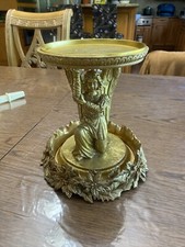 Angel Statue Wood kneeling holding Tray Candle Holder Centerpiece 8.75 Christmas