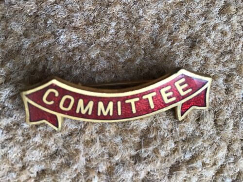 Red Enamel Committee Pin Badge